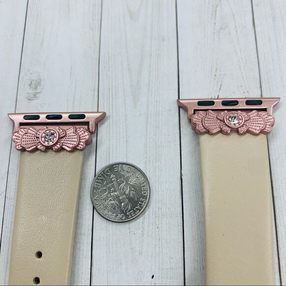Apple Watch Vegan Leather Rose Gold Watch Band - Picture 2 of 3